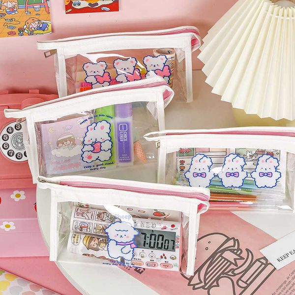 Lernspielzeug Federmäppchen Kawaii Cartoon Briefpapier Stiftbeutel Box Niedliche große Federmäppchen Schule Büro Studentenbedarf Kosmetische Aufbewahrungstaschen