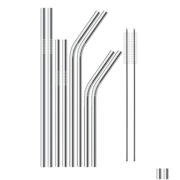 Dink Strohhalm 304 Edelstahl Sier STS 8.5 / 9.5 / 10.5 Bent und gerade wiederverwendbare Fabrik Großhandel LX0202 DROP DELIEBENS GAR DH7QQ