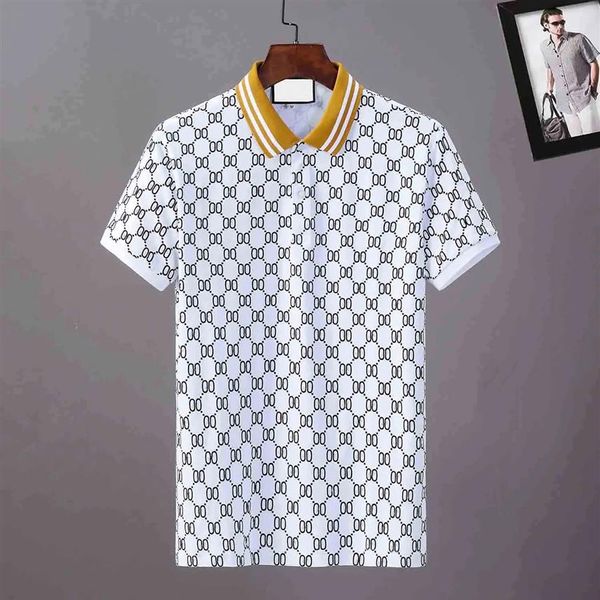 2023 Designer Stripe Polo Camisetas T Camisetas de Cobra Polos de Snake Bee Letras Mens High Street Fashion Horse Polo Luxury T-shirt#8855254i