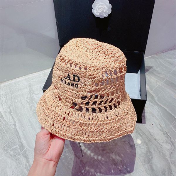 Designerinnen Frauen Eimer Hüte handgefertigte Strickhut Outdoor Kleid Sonne Verhindern Sie Motorhaube Beanie Cappelli Firmati Baseball Caps 4 Style 22217Q