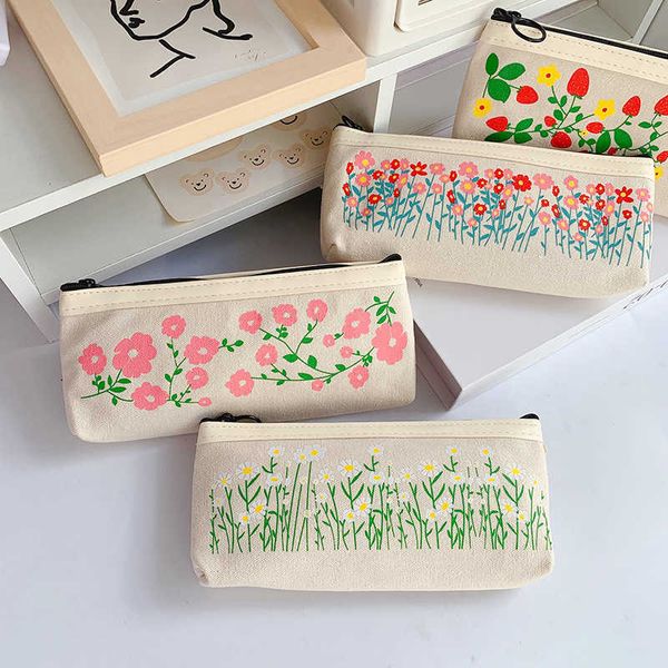 APPRESSIONE TOYS Flower Retro Daisy Case di matita Canna Pencilcase Porta Student Penna forniture Pencil Borse School Box Stationery R230822