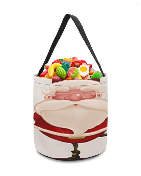 Bolsas de armazenamento Papai Noel cesto de natal cesto doce balde portátil saco caseiro cesto para crianças brinquedos de decoração de partidos suprimentos
