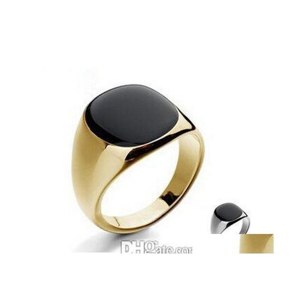 Solitaire Ring Men Rings Gioielli di moda gemma pietra gemella per wedding inossidabile in acciaio inossidabile a splotte in oro 18K Hjewelry Delivery Delivery Delivery Gioieri Otqfa