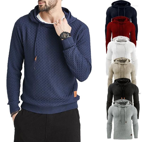 Con cappuccio maschile uomini pullover pile soffice in pile calda calda colore solido colore semplice casual con cappuccio con cappuccio sudaderas per l'autunno inverno