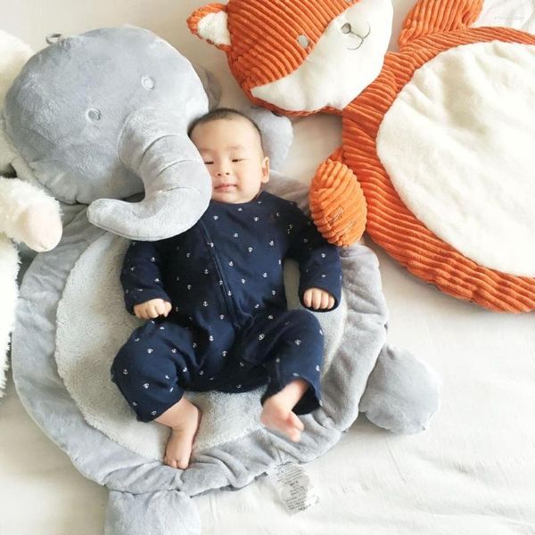 Halılar Yaratıcı Bebek Çocuklar Hayvan Peluş Oyun Tarama Battaniyeleri Uyku Mat Pamuk Yumuşak Gevşeme Ayı Fil Şekli