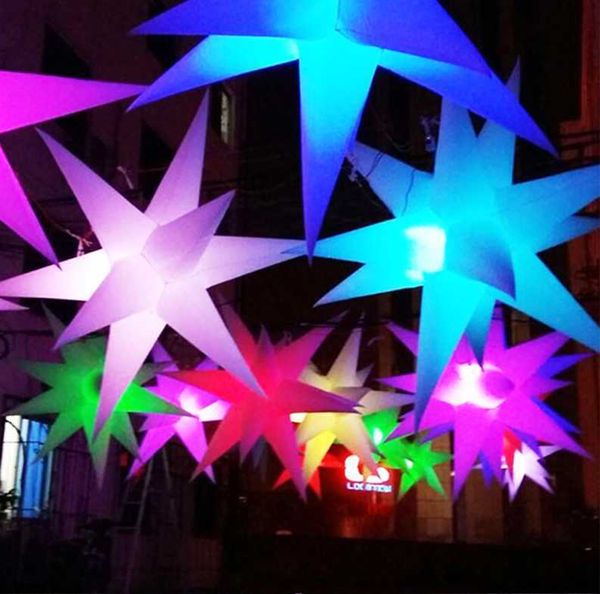 Atacado 2 m 6,6 pés de diâmetro bela iluminação branca fantasia estrela inflável para decorações de palco festa em Israel