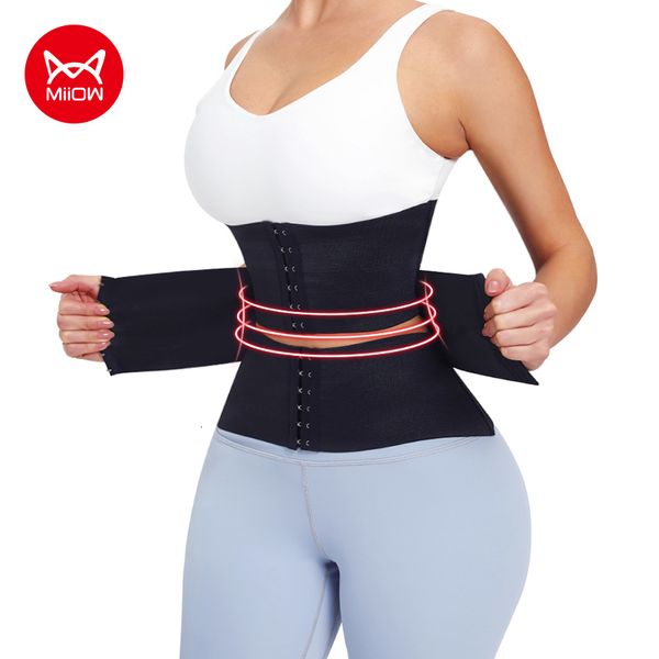 Tomadora da cintura Shaper MIIOW Treinador Corset Mulheres ligantes de modelos envolvem o corpo do corpo do corpo de emagrecimento Treino de barriga plana pós -parto 230821