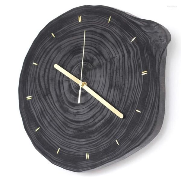 Wanduhren Wohnzimmer Dekoration Uhr Holz hängen moderne batteriebetriebene Uhr Stille einfache Reloj de -Pared Home Decor