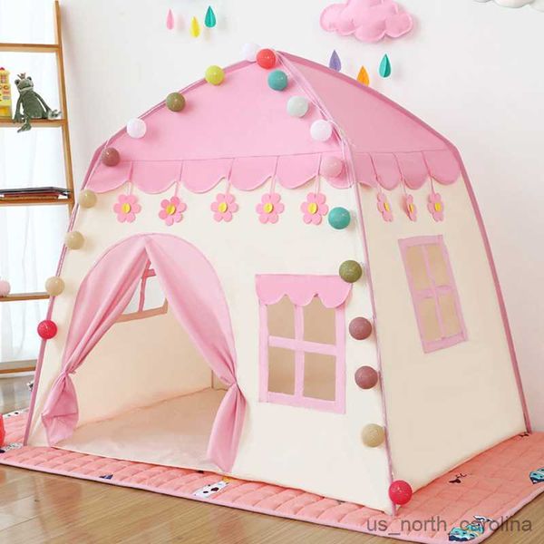 Tende giocattolo Bambini Indoor Outdoor Tenda castello Giocattolo Gioco per bambini Casa Fiori Fioritura Boy Girl Oversize House Gioco pieghevole Regali R230830