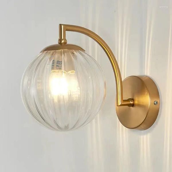 Lâmpada de parede lâmpadas modernas leds led bola de vidro nórdico minimalista viva quarto de cabeceira cozinha de cozinha de cozinha luminária de luminária interna