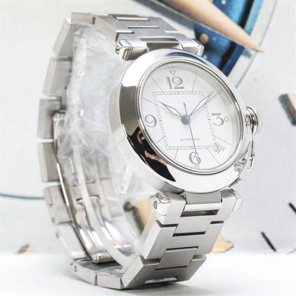 U1 Top Grade AAA 35-мм паша-де-W31089M7 Watches White Dial Miyota Автоматический хронограф мужские часы часы Spropwatch Nepanless Steel Brace271S