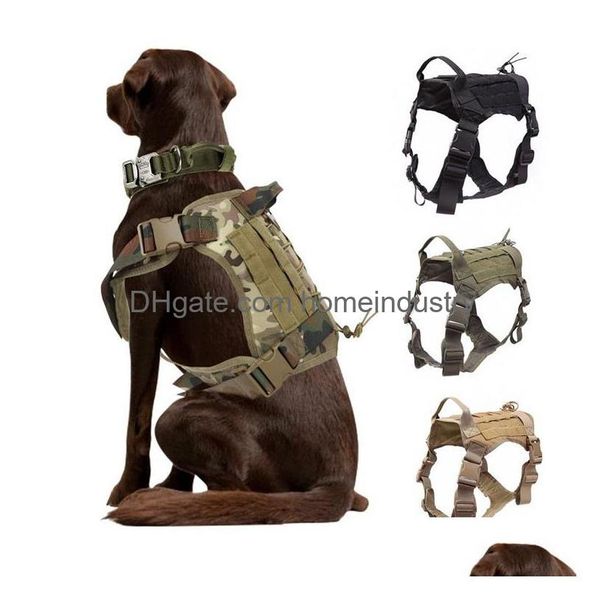 Colarinhos de cães colares de cães táticos cães militares usa trabalho de cachorro de cachorro molle treinamento ajustável