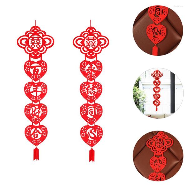 Vorhang Siamese Couplet Festival Banner Veranda Schild Banner Dekorative Hochzeitsauflistung Vordertür Outdoor Chinesisches Thema Nicht gewebter Stoff