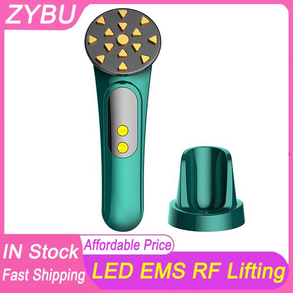 Mini RF Macchina EMS Pulse Bellezza facciale Dispositivo di bellezza Sollevamento della pelle Stringendo il Massager Anti Wrinkle Massager 5 colori LED Light Therapy Micro Currente Ringiovanimento della pelle