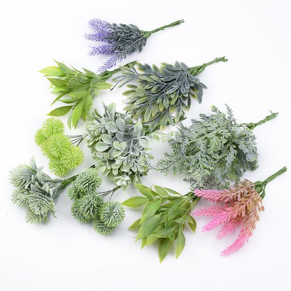 Faux Floral Greenery 6pcs Пластистые флористики искусственные растения Свадебные декоративные цветы.