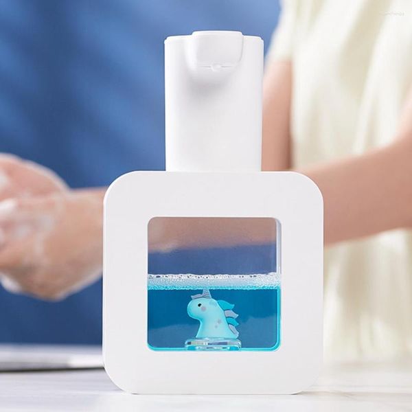 Dispensatore di sapone liquido Cartoon Dispenser per animali domestici graziosi USB Sensore senza touchless a parete in schiuma per il bacino di Wash