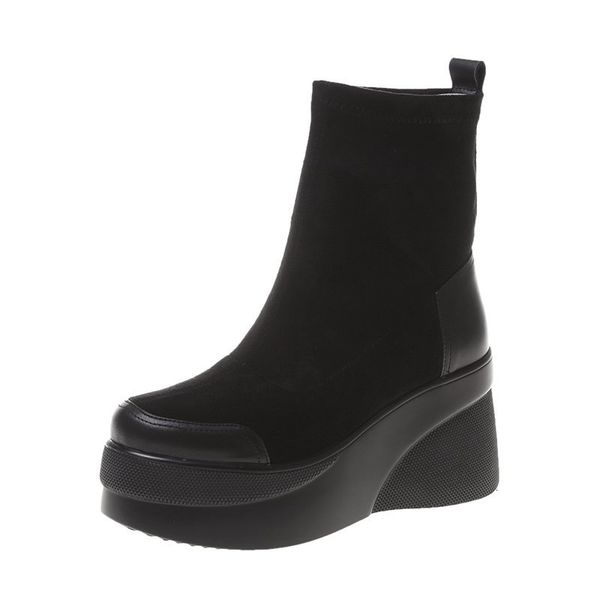 Boot S Autunno inverno Botine Chelsea Shot piattaforma corta scarpe pesante alla caviglia elegante e basso prezzo 230821