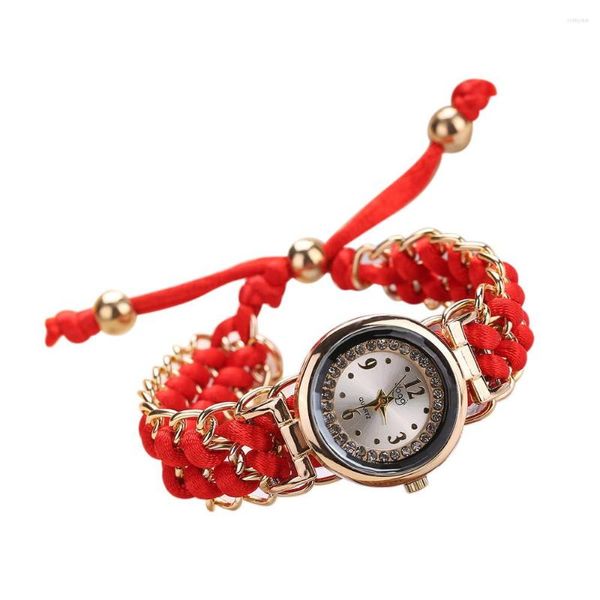 Avanadores de pulso Mulheres assistem 2023 tricô de corda de corda de corda Analog de quartzo casual wrist digital Relojes para mujer relógio