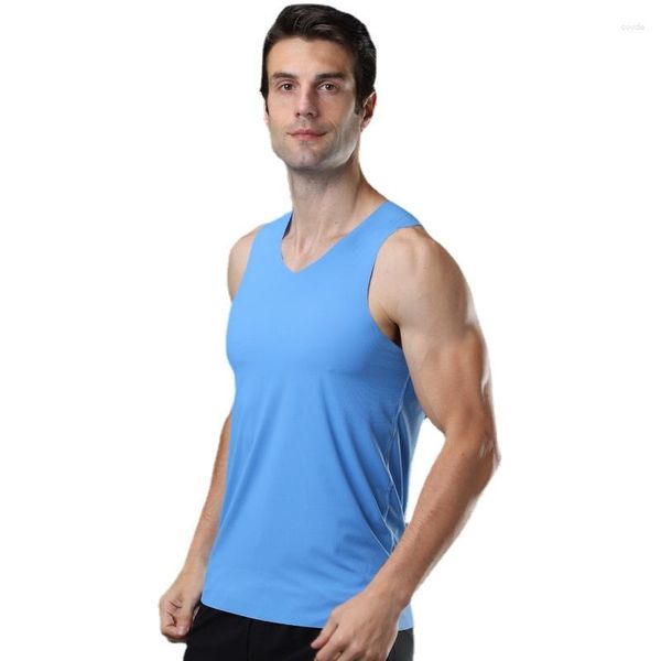 Herren-Tanktops 2023 Summer Weste Ice Seide atmungsaktive Schnelltrocknung Sport Basketball Training Fitness Herren Kleidung