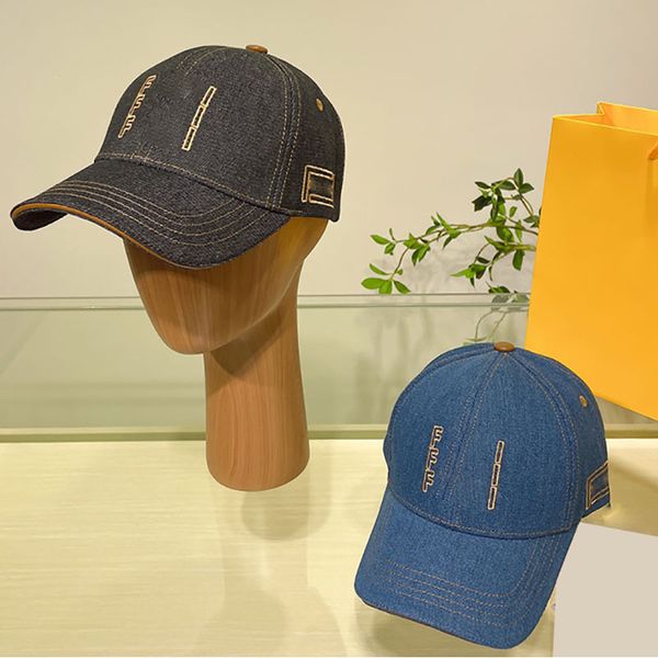 Klassiker Denim Baseball Cap Retro Stylish Paar bestickte Logos Entenzunge Cap Sun Shade Protection Outdoor Aktivität Bob Hut