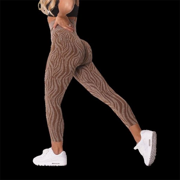 Yoga -Outfit nvgtn Zebrafabra -Muster nahtlose Leggings Frauen weiche Trainingsstrumpfhosen Fitness Outfits Yoga Hosen Fitnessstudio Kee