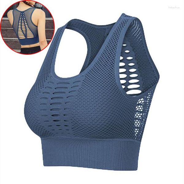 Yoga Roupet Women Women Push Up Sports Bra Top Top Fitness Sexy malha Bras acolchoada beleza de volta ativo desgaste de brassiere esporte femme tops