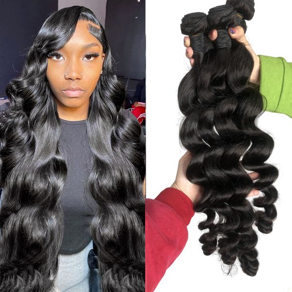 Wigs Wigs Body Wave Bundles Capelli brasiliani Weave 134 PCs Human Deal Remy Lumiere 840 