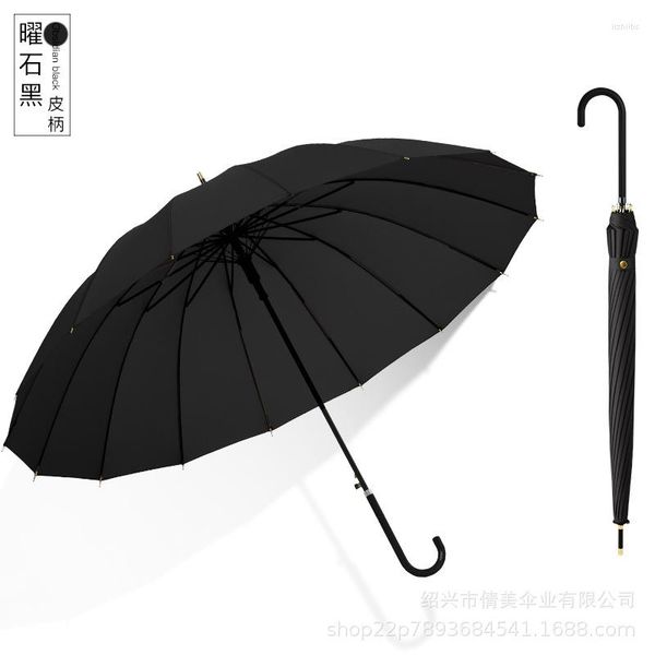 Зонтики японские 16 костей маленькая свежая прямая зонтика с большой кожаной изогнутой ручкой бревенчато