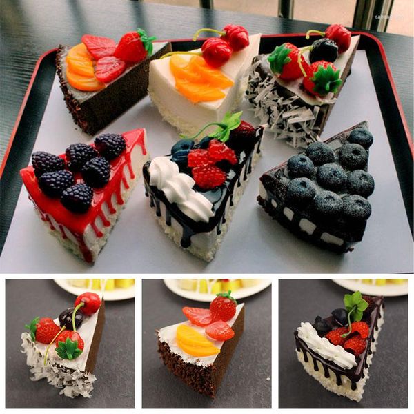 Flores decorativas de bolos artificiais sobremesa de alimentos falsos pão bolo de bolo de pografia adereços de ornamento decoração de mesa de cozinha