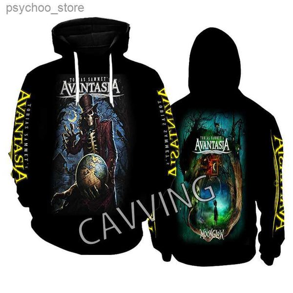 Felpa con cappuccio da uomo Nuova stampa di moda Avantasia Band Metal Rock Aesthetics Felpa con cappuccio Felpa Genjuku Top Genjuku Cotton Unisex Clothing Q230822