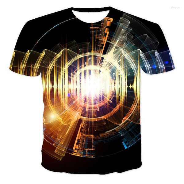 Herren-T-Shirts Die neuesten männlichen und weiblichen Persönlichkeitsmusik Notizen frisch vielseitig farbenfrohe 3D-Kurzärärmel-T-Shirt Oversize