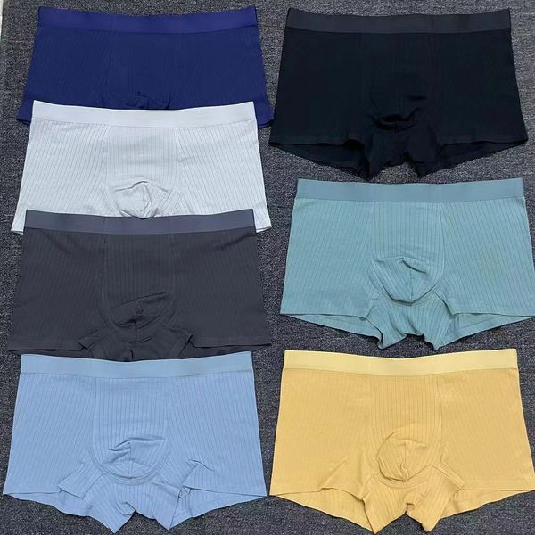 Größe L-3XL Herren nahtlos gestreiftes Baumwollunterwäsche Boxer atmungsaktiven antibakteriellen Freizeitunterhosen Briefs Shorts Shorts männlich