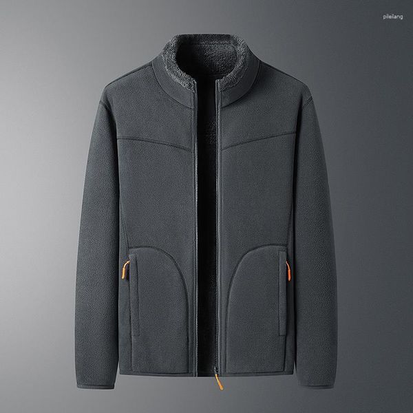 Jackets masculinos jaqueta de lã de inverno masculino espesso quente e macio fora de moda de primavera de primavera