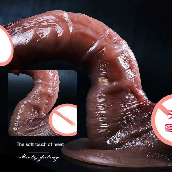 Enorme pene realistico in silicone con pene morbido e flessibile con ventosa per donne, masturbazione, pene gay con strapon