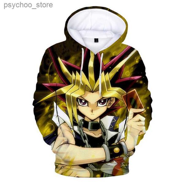 Felpa con cappuccio per uomini Yu Gi o oh abbigliamento da uomo con cappuccio grafico 3d fumetto mostro stampato nuovo felpa con cappuccio Harajuku Fashion's Fashion Y2K Pullover Q230822