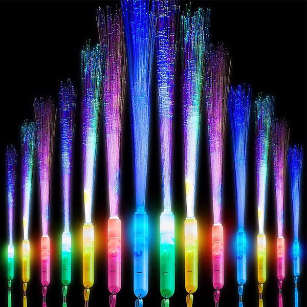 Andere Event -Party -Lieferungen 12 Pack Glow Stick Glow Fibre Stick Glow Stick LED Toy Party Nacht Licht Requisiten Weihnachtsgeburtstag Geschenk Hochzeitsfeier Geschenk 230821