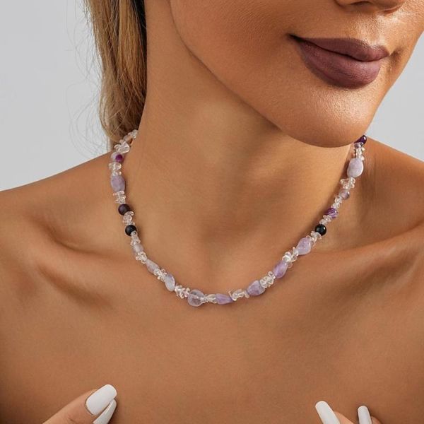 Choker kreativ unregelmäßige Naturstein Frauen Halskette Europäische und amerikanische Mode einfache Damen Collarbone Kette