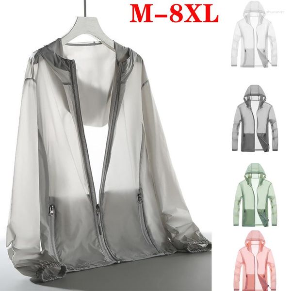 Jackets de corrida verão upf 50 UV Sun Protection Clothing M-8xl plus size jaqueta longa manga longa respirável à prova d'água de ciclismo esportivo XA327Q