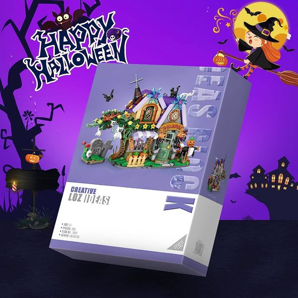 Diecast Model 1134 1233 1249 Loz Mini Building Bricks Boys Toys Halloween Haunted House Girls Girling Ghial Ghost Kit 230821