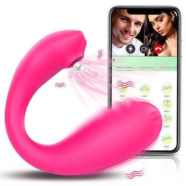 Massaggiatore 2 in Clitoride Sucker Palline vaginali Indossabile G Spot Vibratore per vibratore App Bluetooth Uovo vibrante Geisha Kegel Ball per adulti
