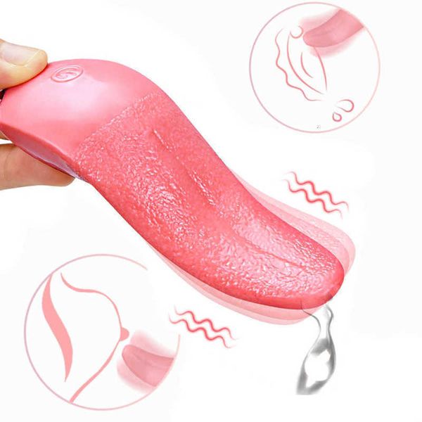 Vibratore discreto per leccare la lingua per le donne Stimolatore clitorideo Masturbatore per capezzoli Vibratori Massaggiatore Muto femminile