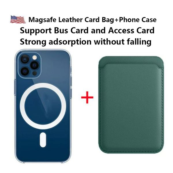 Magnetische Telefonhüllen und Leder -Brieftaschen -Beutel -Hülle für Magsafe iPhone 14 12 13 Pro Max Mini Mag Safe Rückseite Abdeckung