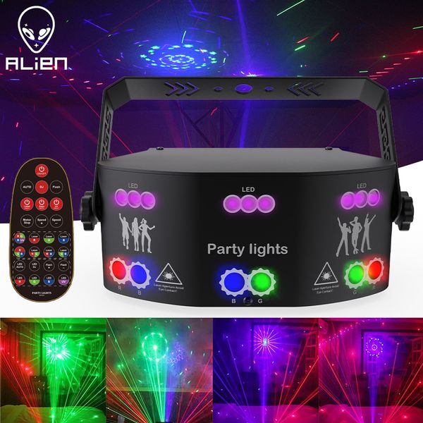 Другое мероприятие поставляет инопланетянин 15 Eye RGB Disco DJ Leam Laser Light Projector DMX Удаленное стробоскопное освещение Эффект освещения рождественской вечеринки Хэллоуин Свет 230821