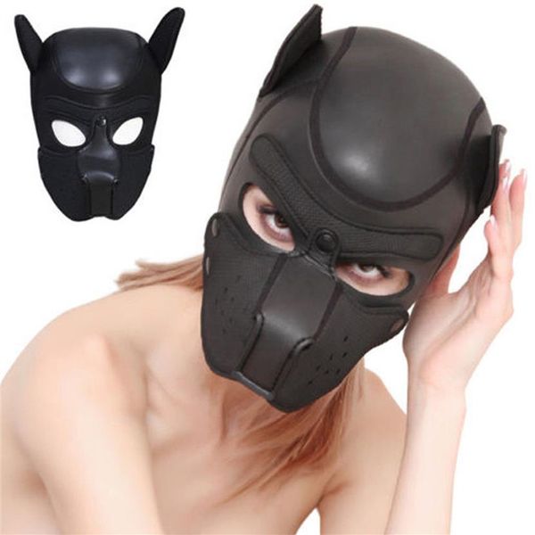 Cosplay Rollenspiel Hundemaske Voller Kopf mit Ohren Erotik Sexy Club Mask2537