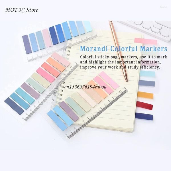 1600/2000/2400pcs Morandi Sticky Strette Morandi Pagina riposizionabile Pagina del marcatore-Note Sticky-Notes