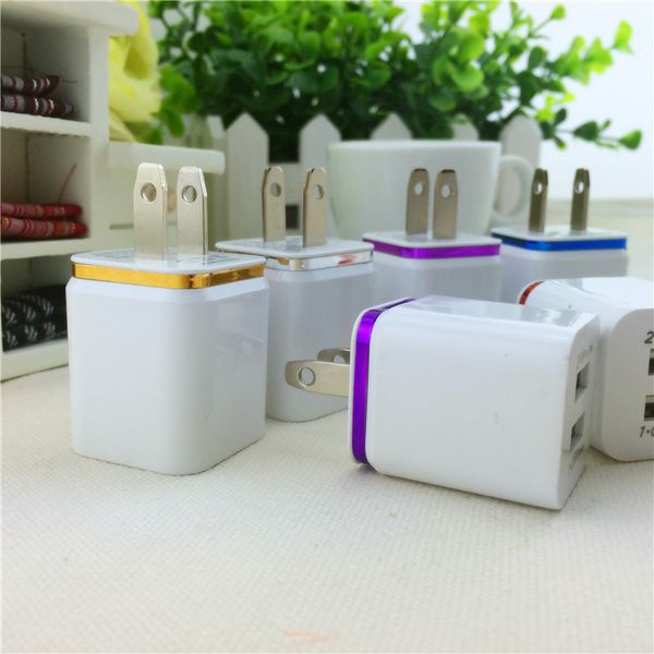 Caricatore a parete Dual USB US Plug 2.1A Adattatore di alimentazione 2 Porta per Huawei iPhone Samsung LG Xiaomi