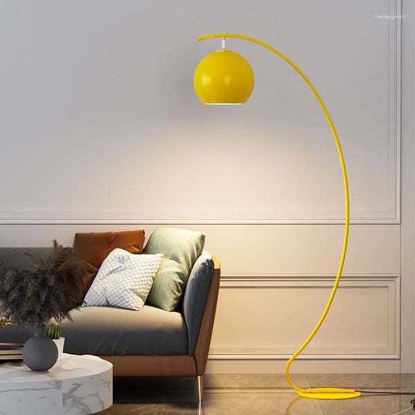 Zemin Lambaları Temar İskandinav Sarı Balıkçılık Lambası Modern Aile Oturma Odası Yatak Odası Çörek Yaratıcı Led Dekoratif Ayakta Işık
