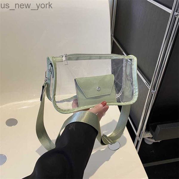 Totes Summer PVC Jelly Bag Women Women Small Transparent Bolsa Bolsa Clear Crossbody Bolse Purse Versatil Messenger Beach ombro Bag Girl HKD230822