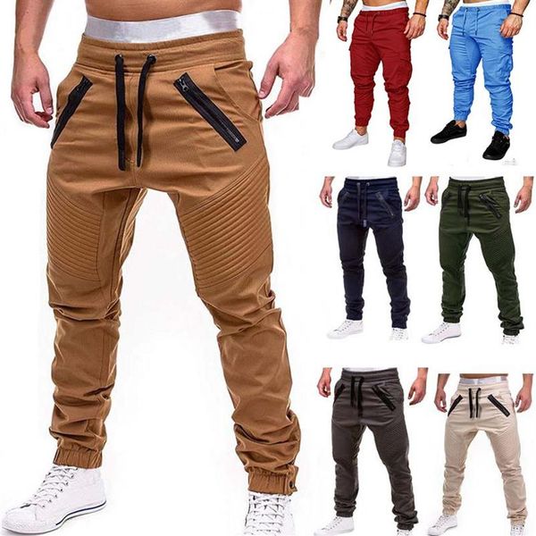 Männer Casual Joggers Hosen Feste dünne Ladung Jogginghose Männliche Multi -Schock -Hosen Herren Sportbekleidung Hip Hop Harem Stifte Hosen Größe S262y