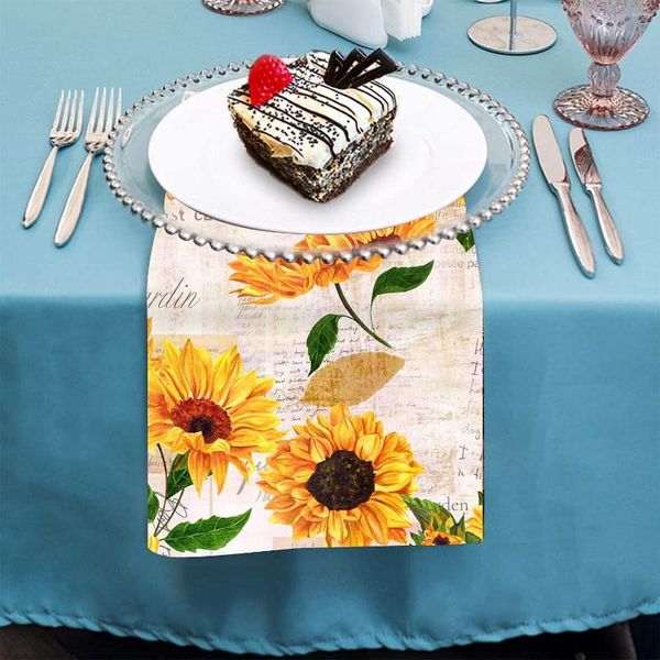 Table Serviette 1pc Set Blumenkunst bedruckte Baumwollwäsche Küchenzubehör Home Party Dekorativ